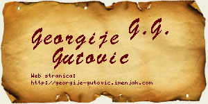 Georgije Gutović vizit kartica